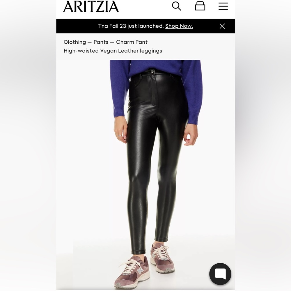 Wilfred Free High Waisted Vegan Leather Leggings (Size 00)